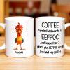 Coffee Spelled Backwards Is EEFFOC, Humorous Phrase With Rooster - Personalized Custom Coffee Mug - COL113_MG