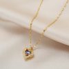Colorful Ocean Heart Crystal Pendant Necklace Colorful Ocean Heart Crystal Pendant Necklace