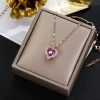 Colorful Ocean Heart Crystal Pendant Necklace Colorful Ocean Heart Crystal Pendant Necklace