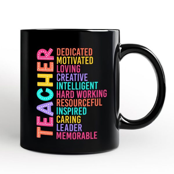Colorful Teacher Acronym Personalized Mug, Motivational Gift with Custom Name for Educators Colorful Teacher Acronym Personalized Mug, Motivational Gift with Custom Name for Educators