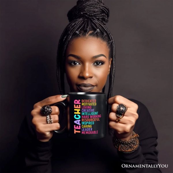 Colorful Teacher Acronym Personalized Mug, Motivational Gift with Custom Name for Educators Colorful Teacher Acronym Personalized Mug, Motivational Gift with Custom Name for Educators