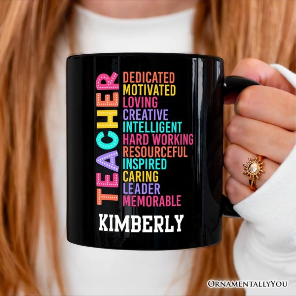Colorful Teacher Acronym Personalized Mug, Motivational Gift with Custom Name for Educators Colorful Teacher Acronym Personalized Mug, Motivational Gift with Custom Name for Educators