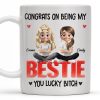Congrats On Being My Bestie, Two Animated Girls Design - Personalized Custom Coffee Mug - BST464_MG Congrats On Being My Bestie, Two Animated Girls Design - Personalized Custom Coffee Mug - BST464_MG