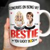 Congrats On Being My Bestie, Two Animated Girls Design - Personalized Custom Coffee Mug - BST464_MG Congrats On Being My Bestie, Two Animated Girls Design - Personalized Custom Coffee Mug - BST464_MG