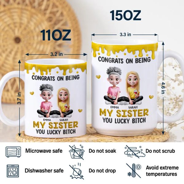 Congrats On Being My Brother Sister - Personalized White Edge-to-Edge Mug Congrats On Being My Brother Sister - Personalized White Edge-to-Edge Mug