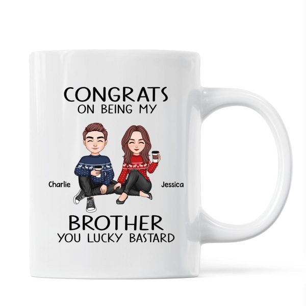 Congrats On Being My Brother Sister Cute Family Christmas Gift Personalized Mug Congrats On Being My Brother Sister Cute Family Christmas Gift Personalized Mug