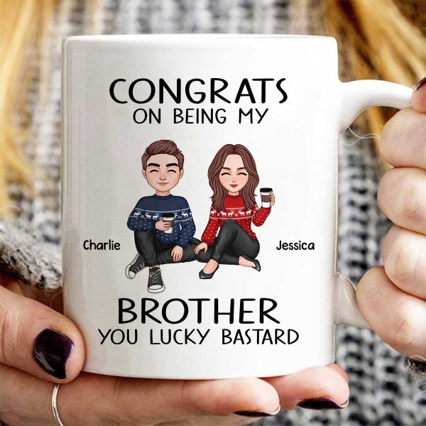 Congrats On Being My Brother Sister Cute Family Christmas Gift Personalized Mug Congrats On Being My Brother Sister Cute Family Christmas Gift Personalized Mug