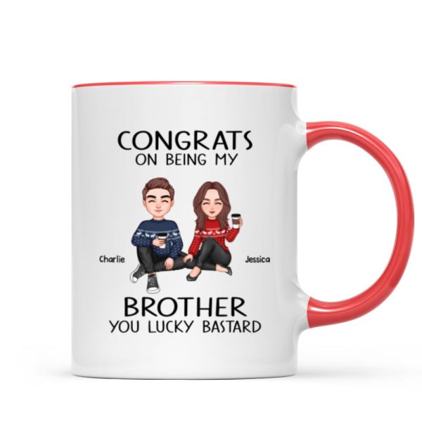 Congrats On Being My Brother Sister Cute Family Christmas Gift Personalized Mug Congrats On Being My Brother Sister Cute Family Christmas Gift Personalized Mug