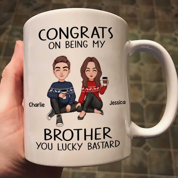 Congrats On Being My Brother Sister Cute Family Christmas Gift Personalized Mug Congrats On Being My Brother Sister Cute Family Christmas Gift Personalized Mug
