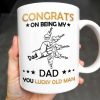 CONGRATS ON BEING MY DAD YOU LUCKY OLD MAN, Fist Bumps And Stars - Personalized Custom Coffee Mug - DAD130_MG