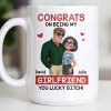Congrats On Being My Girlfriend, Couple With Hearts - Personalized Custom Coffee Mug - CPL1344_MG Congrats On Being My Girlfriend, Couple With Hearts - Personalized Custom Coffee Mug - CPL1344_MG