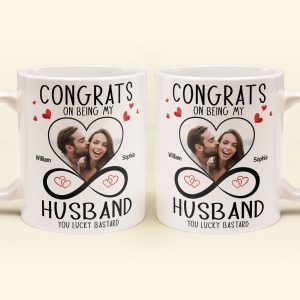 Congrats On Being My Husband - Personalized Photo Mug