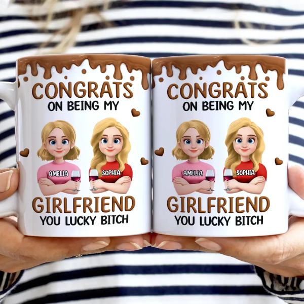 Congrats On Being My Husband 3D Effect Couple - Personalized White Edge-to-Edge Mug Congrats On Being My Husband 3D Effect Couple - Personalized White Edge-to-Edge Mug
