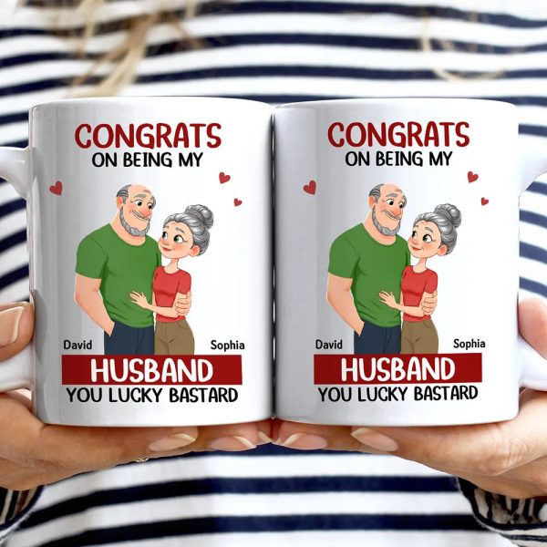 Congrats On Being My Husband Animate Hugging Couple - Personalized Mug Congrats On Being My Husband Animate Hugging Couple - Personalized Mug