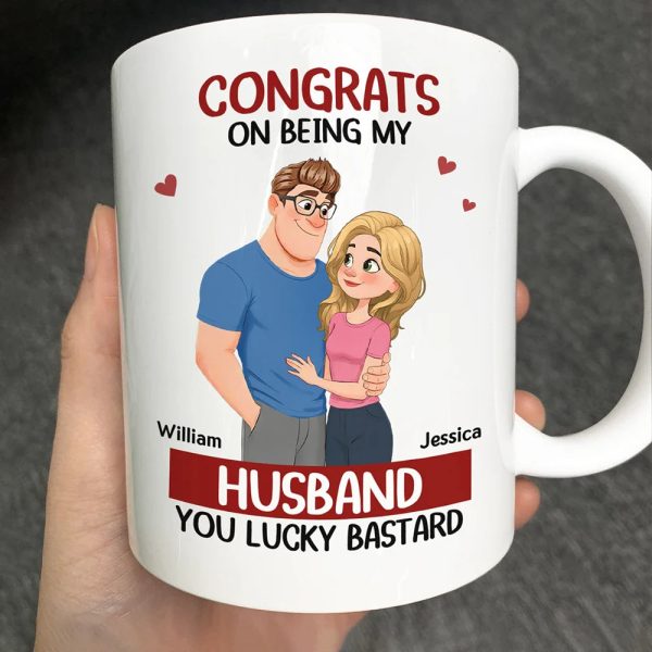Congrats On Being My Husband Animate Hugging Couple - Personalized Mug Congrats On Being My Husband Animate Hugging Couple - Personalized Mug