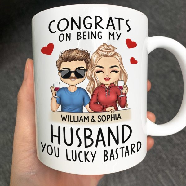 Congrats On Being My Husband Chibi - Anniversary, Vacation, Funny Gift For Couples, Family - Personalized Custom Mug Congrats On Being My Husband Chibi - Anniversary, Vacation, Funny Gift For Couples, Family - Personalized Custom Mug