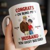 Congrats On Being My Husband, Hearts and Couple Design - Personalized Custom Coffee Mug - CPL1338_MG Congrats On Being My Husband, Hearts and Couple Design - Personalized Custom Coffee Mug - CPL1338_MG