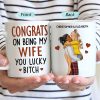 Congrats On Being My Husband Kissing Couple - Anniversary, Vacation, Funny Gift For Couples, Family - Personalized Mug Congrats On Being My Husband Kissing Couple - Anniversary, Vacation, Funny Gift For Couples, Family - Personalized Mug