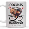 Congrats On Being My Husband With Hearts And Infinite Loop Design - Personalized Custom Coffee Mug - CPL437_MG Congrats On Being My Husband With Hearts And Infinite Loop Design - Personalized Custom Coffee Mug - CPL437_MG