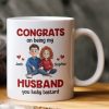 Congrats On Being My Husband You Lucky Bastard - Cartoon Version - Personalized Mug Congrats On Being My Husband You Lucky Bastard - Cartoon Version - Personalized Mug