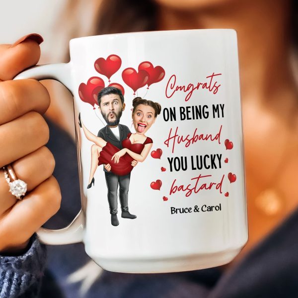 Congrats On Being My Husband You Lucky Bastard - Personalized Photo Mug Congrats On Being My Husband You Lucky Bastard - Personalized Photo Mug