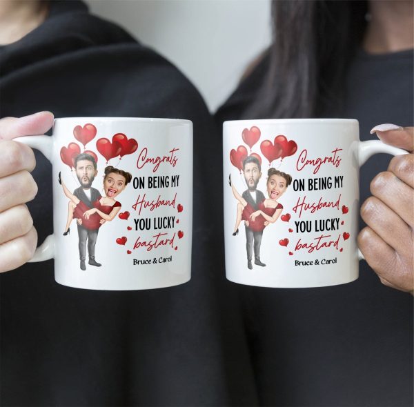 Congrats On Being My Husband You Lucky Bastard - Personalized Photo Mug Congrats On Being My Husband You Lucky Bastard - Personalized Photo Mug