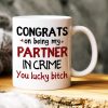 Congrats On Being My Partner In Crime, Gift For Bestie, Peesonalized Mug, Glasses Girl Coffee Mug, Bestie Gift Congrats On Being My Partner In Crime, Gift For Bestie, Peesonalized Mug, Glasses Girl Coffee Mug, Bestie Gift
