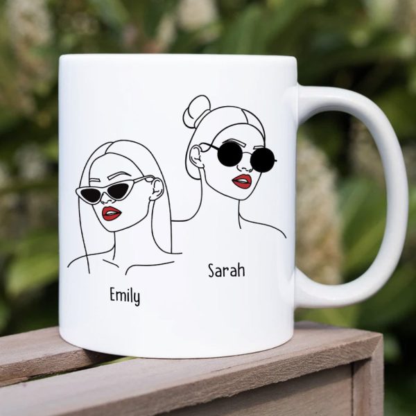 Congrats On Being My Partner In Crime, Gift For Bestie, Peesonalized Mug, Glasses Girl Coffee Mug, Bestie Gift Congrats On Being My Partner In Crime, Gift For Bestie, Peesonalized Mug, Glasses Girl Coffee Mug, Bestie Gift