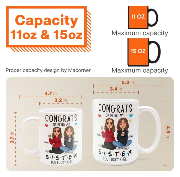 Congrats On Being My Sister - New Version - Personalized Mug Congrats On Being My Sister - New Version - Personalized Mug