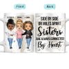 Connected By Heart Hoodie Sisters - Sibling BFF Bestie Gift - Personalized Custom White Edge-to-Edge Mug Connected By Heart Hoodie Sisters - Sibling BFF Bestie Gift - Personalized Custom White Edge-to-Edge Mug