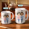 Connected By Heart Hoodie Sisters - Sibling BFF Bestie Gift - Personalized Custom White Edge-to-Edge Mug Connected By Heart Hoodie Sisters - Sibling BFF Bestie Gift - Personalized Custom White Edge-to-Edge Mug