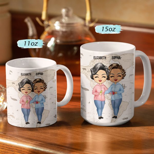 Connected By Heart Hoodie Sisters - Sibling BFF Bestie Gift - Personalized Custom White Edge-to-Edge Mug Connected By Heart Hoodie Sisters - Sibling BFF Bestie Gift - Personalized Custom White Edge-to-Edge Mug