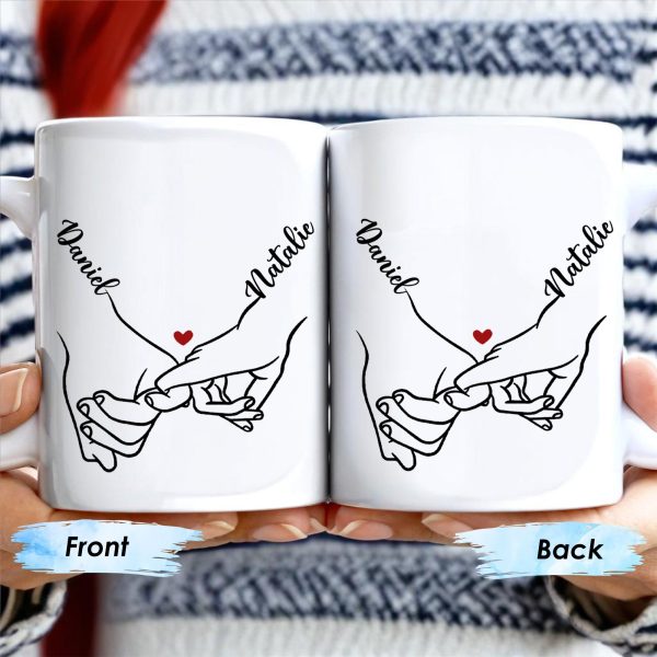 Connecting Hands Heart Symbol Love - Personalized Custom Coffee Mug - CPL137_MG Connecting Hands Heart Symbol Love - Personalized Custom Coffee Mug - CPL137_MG