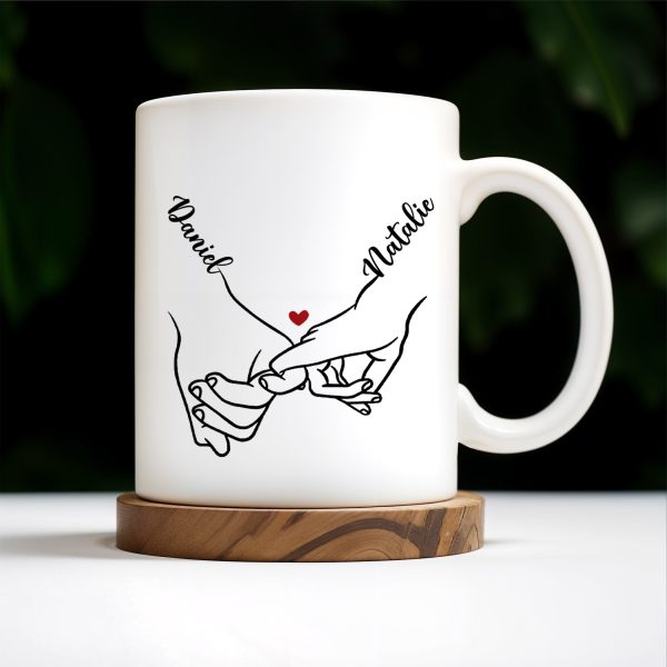 Connecting Hands Heart Symbol Love - Personalized Custom Coffee Mug - CPL137_MG Connecting Hands Heart Symbol Love - Personalized Custom Coffee Mug - CPL137_MG