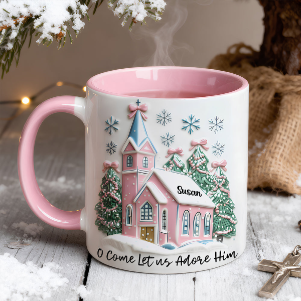 Conquette Come Let Us Adore Him - Personalized Accent Mug - Christmas Gift For Christian Girls NL122 Conquette Come Let Us Adore Him - Personalized Accent Mug - Christmas Gift For Christian Girls NL122