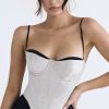Contrast Satin Bustier Corset Top Contrast Satin Bustier Corset Top