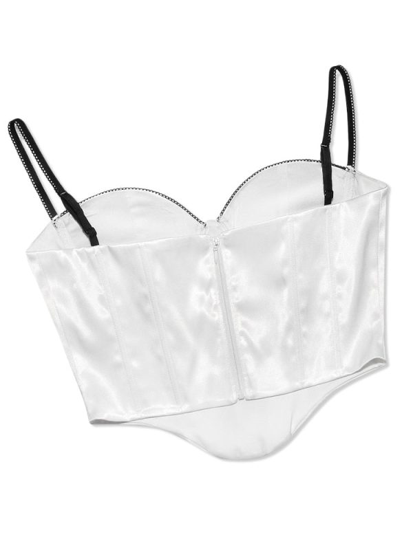 Contrast Satin Bustier Corset Top Contrast Satin Bustier Corset Top