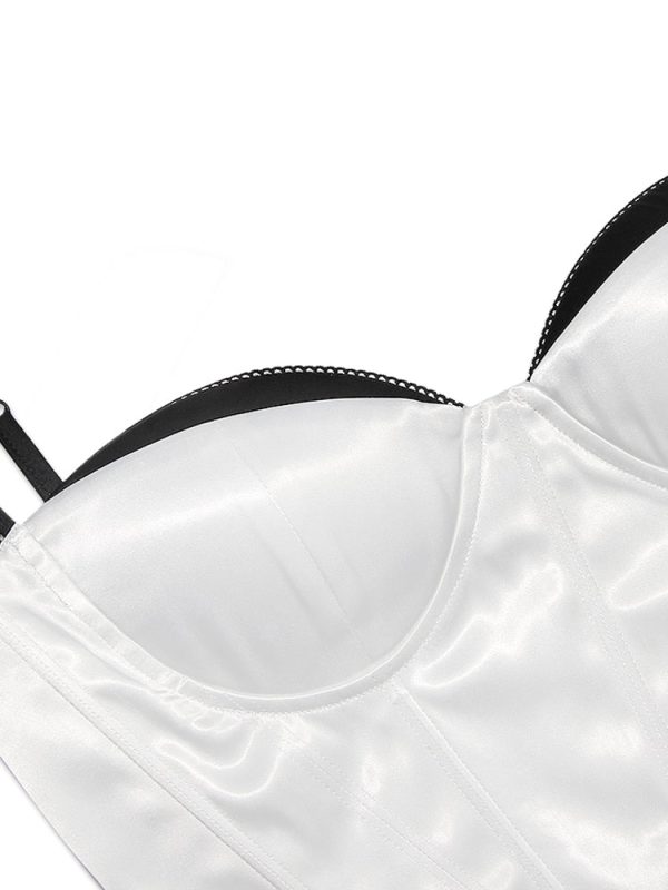 Contrast Satin Bustier Corset Top Contrast Satin Bustier Corset Top