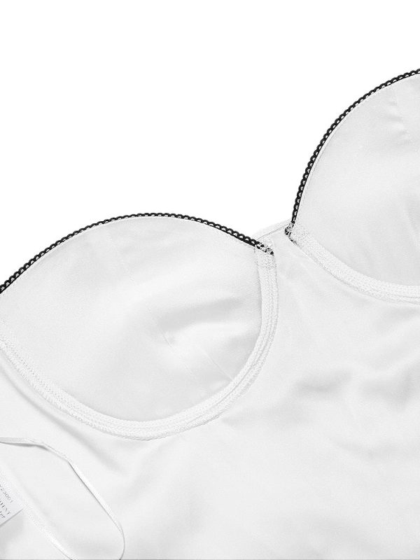 Contrast Satin Bustier Corset Top Contrast Satin Bustier Corset Top