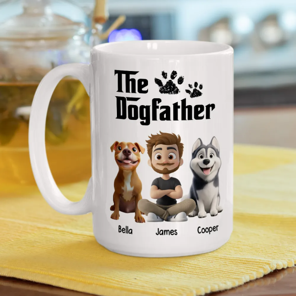 Cool Dog Father - Personalized White Mug- Gift for Pet Owners, Dog Lovers, Dog Dad | CLP15.V2 HH01 Cool Dog Father - Personalized White Mug- Gift for Pet Owners, Dog Lovers, Dog Dad | CLP15.V2 HH01
