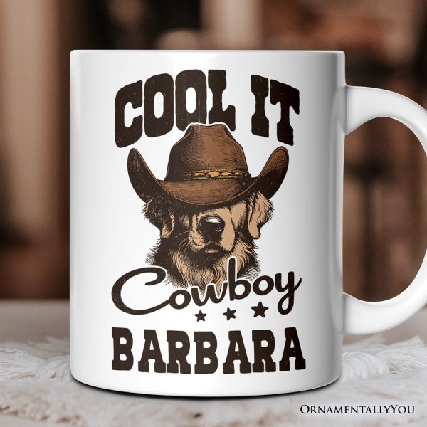 Cool It Cowboy Personalized Mug, Retro Western Golden Retriever Country Lovers Gift With Custom Name Cool It Cowboy Personalized Mug, Retro Western Golden Retriever Country Lovers Gift With Custom Name