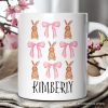 Coquette Bunny Pink Bow Easter Personalized Mug, Cute Girly Bunny Spring Gift with Custom Name Coquette Bunny Pink Bow Easter Personalized Mug, Cute Girly Bunny Spring Gift with Custom Name