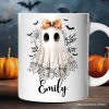 Coquette Ghost Personalized Mug, Cute Halloween Gift with Custom Name Coquette Ghost Personalized Mug, Cute Halloween Gift with Custom Name