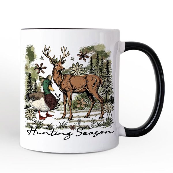 Coquette Hunting Season Personalized Mug, Rustic Wildlife Hunter Gift with Custom Name Coquette Hunting Season Personalized Mug, Rustic Wildlife Hunter Gift with Custom Name