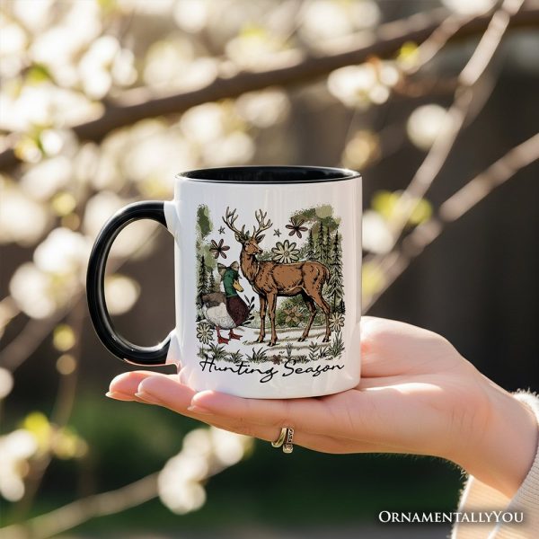 Coquette Hunting Season Personalized Mug, Rustic Wildlife Hunter Gift with Custom Name Coquette Hunting Season Personalized Mug, Rustic Wildlife Hunter Gift with Custom Name