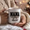 Coquette Leopard Mama Personalized Mug, Retro Bow Varsity Gift with Custom Name Coquette Leopard Mama Personalized Mug, Retro Bow Varsity Gift with Custom Name