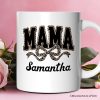 Coquette Leopard Mama Personalized Mug, Retro Bow Varsity Gift with Custom Name Coquette Leopard Mama Personalized Mug, Retro Bow Varsity Gift with Custom Name