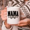 Coquette Leopard Mama Personalized Mug, Retro Bow Varsity Gift with Custom Name Coquette Leopard Mama Personalized Mug, Retro Bow Varsity Gift with Custom Name