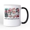 Coquette Pink Christmas Personalized Mug, It's The Most Wonderful Time Of The Year Vintage Gift with Custom Name Coquette Pink Christmas Personalized Mug, It's The Most Wonderful Time Of The Year Vintage Gift with Custom Name