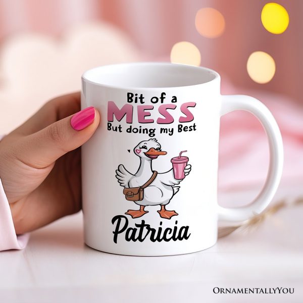 Coquette Pink Goose Personalized Mug, Sassy Gift With Custom Name Coquette Pink Goose Personalized Mug, Sassy Gift With Custom Name